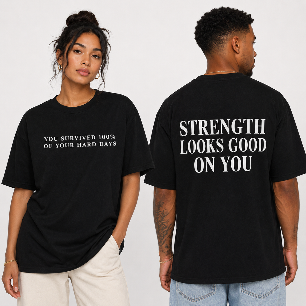You Survived 100% Of Your Hard Days Inspirational Tee | Faithful and Fearless Apparel