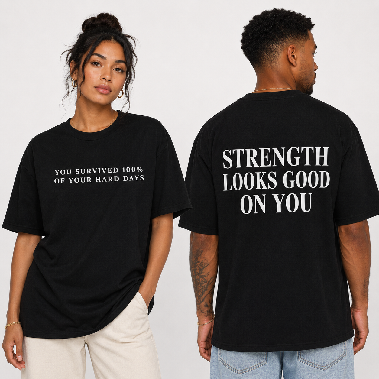 You Survived 100% Of Your Hard Days Inspirational Tee | Faithful and Fearless Apparel